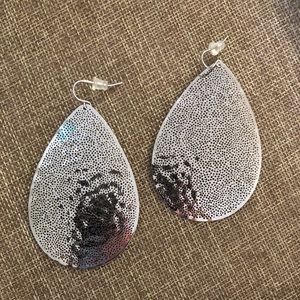 Statement silver-tone earrings